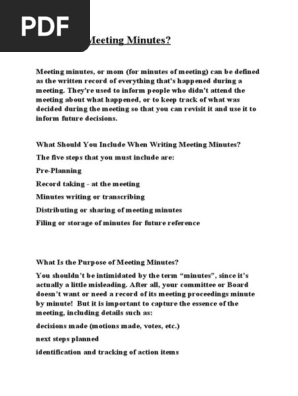 Meeting Minutes