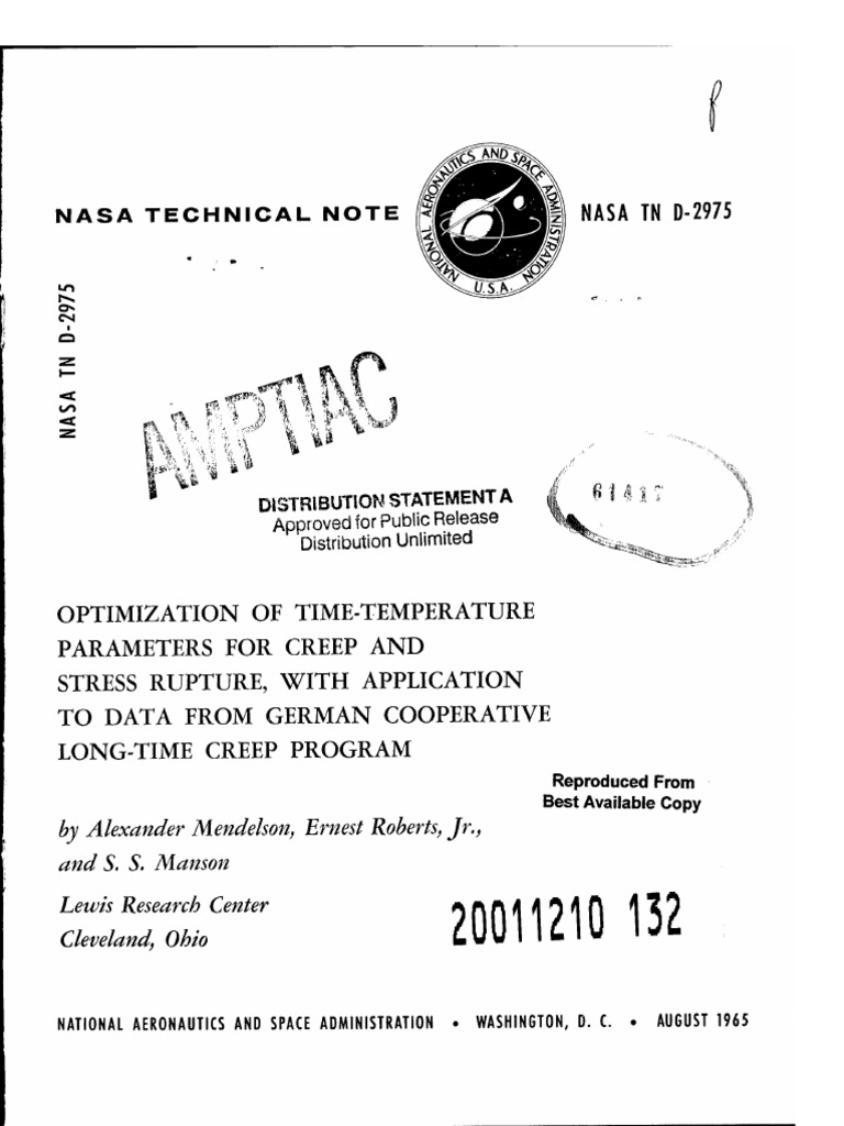 Nasa Technical Note 1 NASA TN D-2975 | PDF | Least Squares | Equations