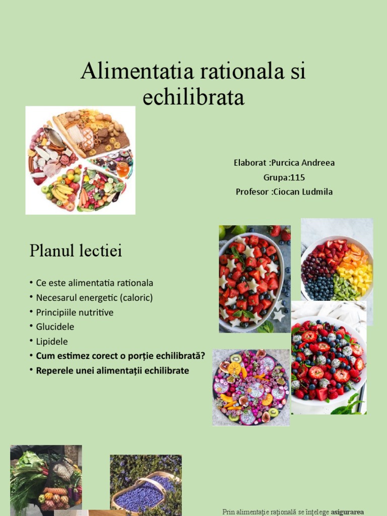 Alimentatia Rationala Si Echilibrata | PDF