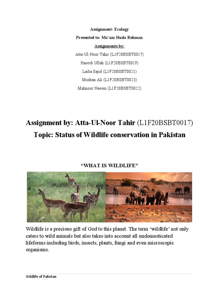 Wildlife Conservation Status in Pakistan | PDF | Conservation Biology ...