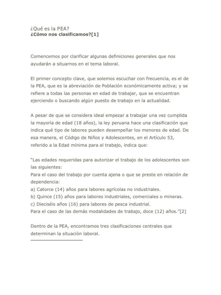Definición de PEA y su significado | PDF | Economias | Business