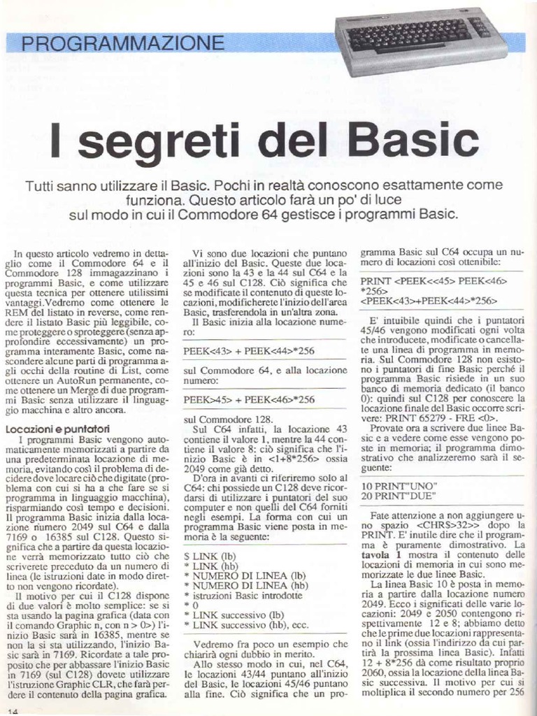 C64 - I Segreti Del Basic | PDF