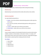 Blended Learning - Summary Notes