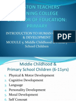 Human Growth & Development - Middle Childhood and Primary School