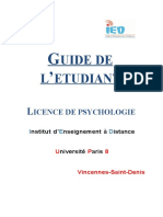 Guide de Létudiant Licence Psychologie 2016-2017