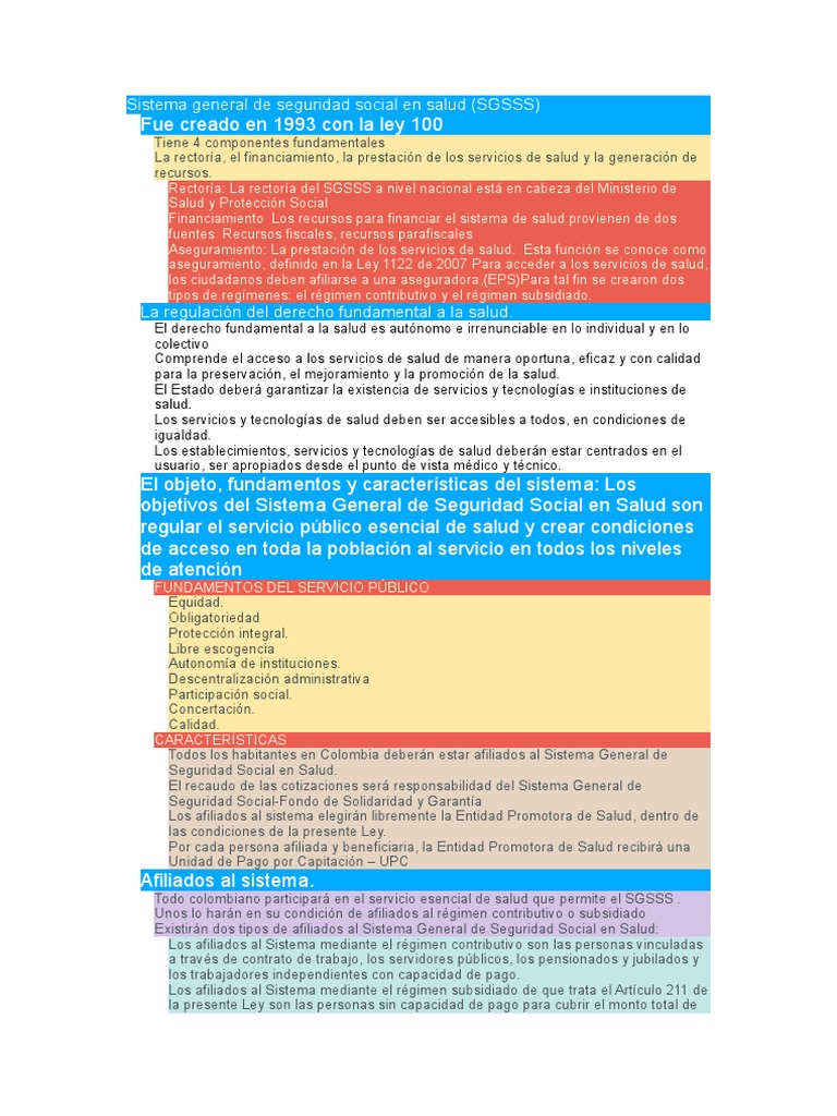 Estructura del Sistema de Salud en Colombia | PDF | Gobierno | Política