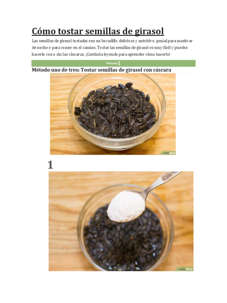 Receta de Semillas de Girasol Tostadas | PDF | Ingredientes de comida |  Cocinando