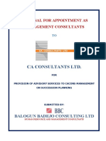 Succession Planning Proposal To Ca Consultants LTD