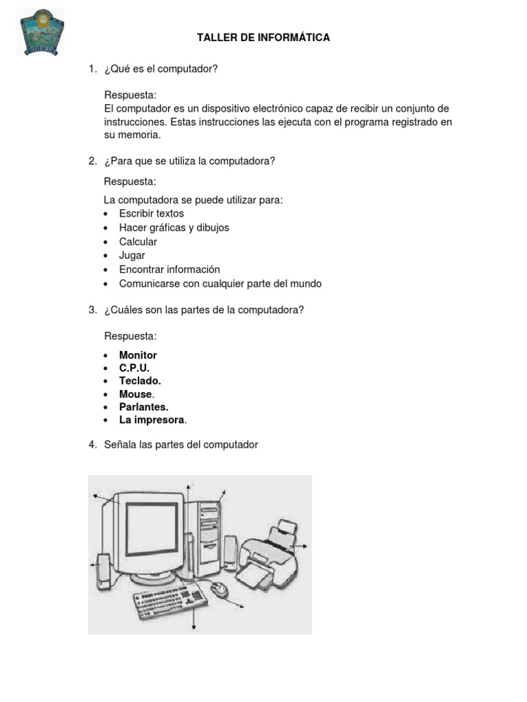 Taller de Informática | PDF | Hardware de la computadora | Periférico