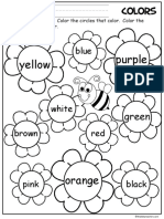 Colors: Read The Color Words. Color The Circles That Color. Color The Flower Petals Any Color