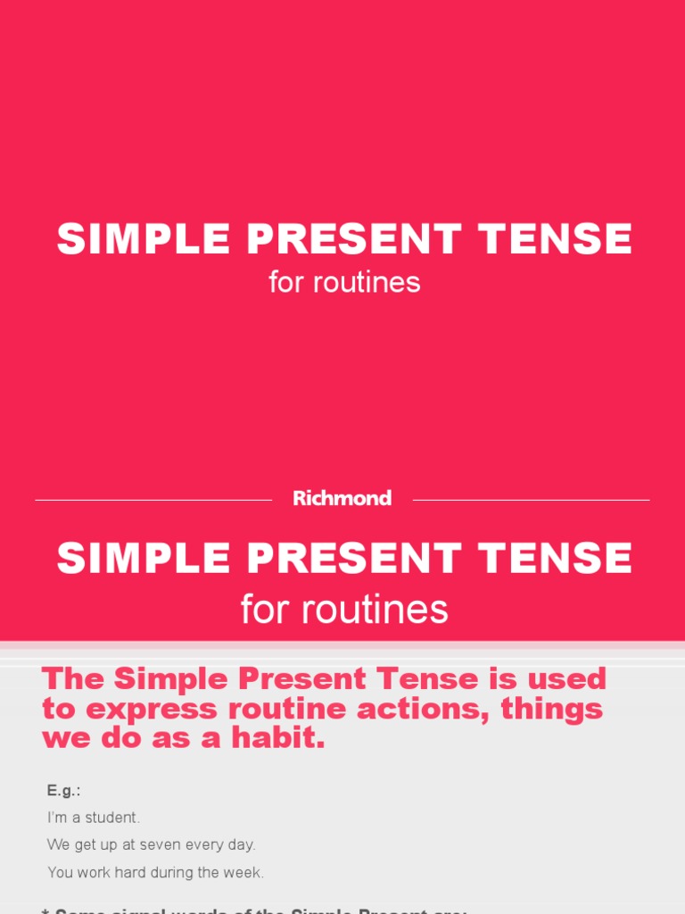 Simple Present Tense for Routines | PDF | Grammatical Tense | Verb