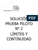 SOLUCIÓN PRUEBA PILOTO N° 2 LIMITES Y CONTINUIDAD