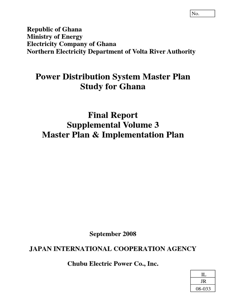 Power Distribution System Master Plan Study For Ghana PDF Electric Power Transmission Ghana
