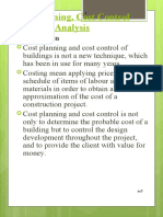 Cost Planning, Cost Control and Cost Analysis