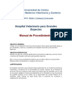 Hospital Veterinario para Grandes Especies: Manual de Procedimientos