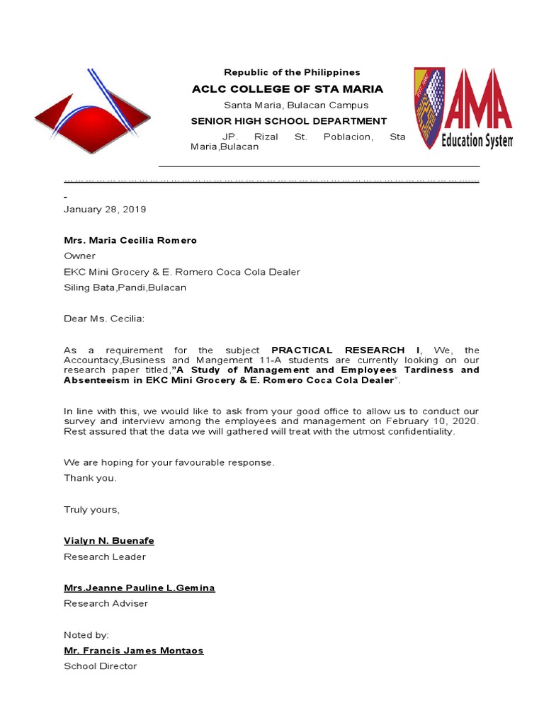 Sample Letter Research | PDF