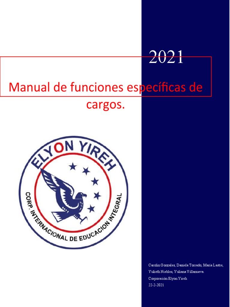 Manual de Funciones Especificas, Elyon Yireh | PDF | Sistema de manejo ...