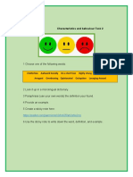 Characteristics and Behaviour Task 2