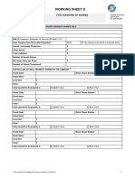 Working Sheet D: For Transfer of Shares