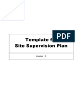 Template For Site Supervision Plan