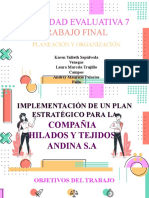 Trabajo Final - Diapositivas - Plan Estratégico Hilados y Tejidos Andina S.A - Planeación y Organización