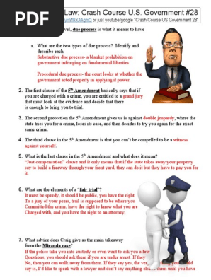 Crash Course U.S. Government and Politics 28 Due Process of Law | PDF