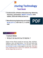 Manufacturing Technology: Text Book