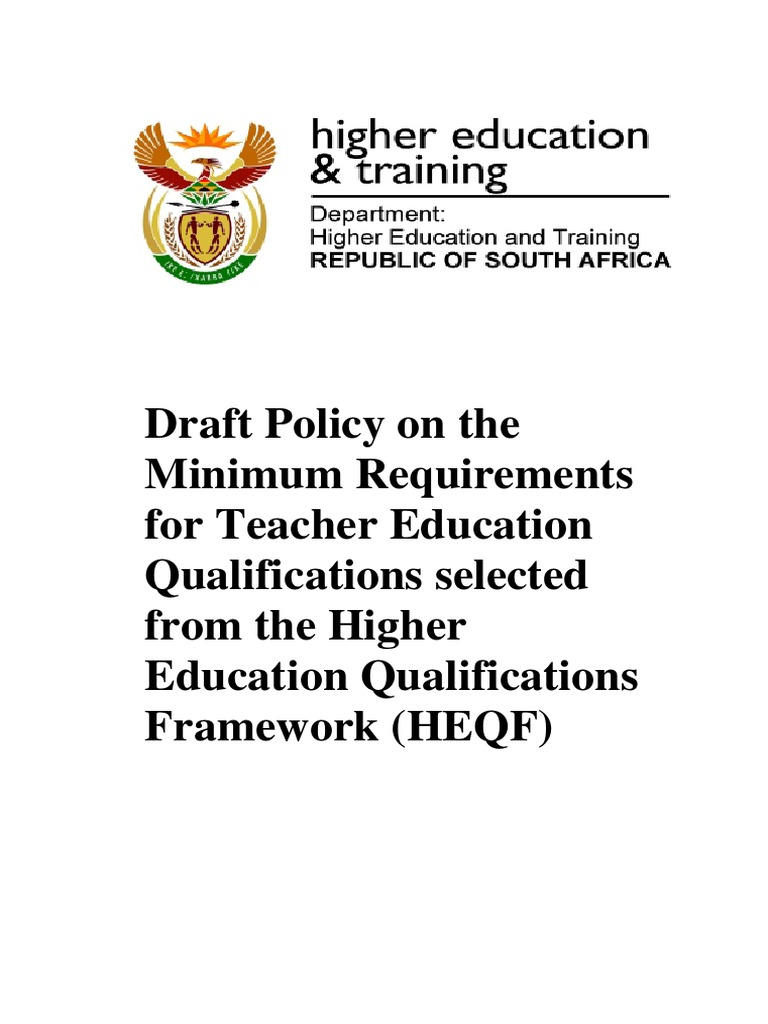 Minimum Requirements for Teacher Education | PDF | Academic Degree ...