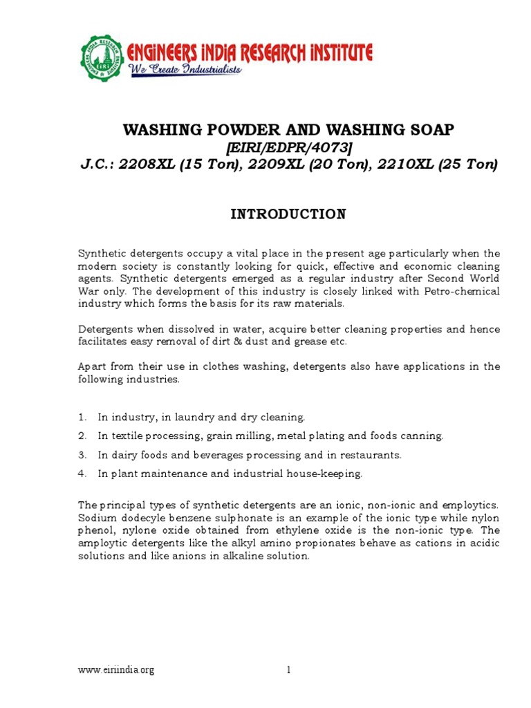 Arasan Soap and Detergent Overview | PDF | Detergent | Soap
