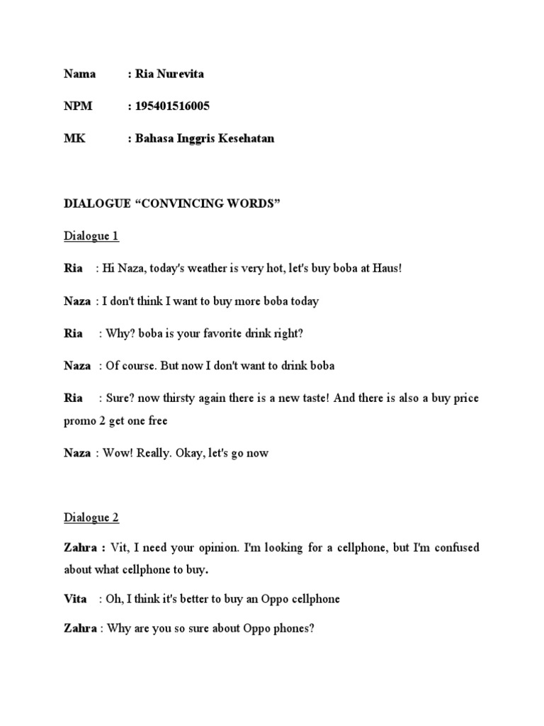 Engaging Dialogues for Health English Class | PDF