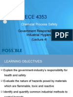 Chemical Process Safety: Government Responsibility & Industrial Hygiene (Lecture 4)