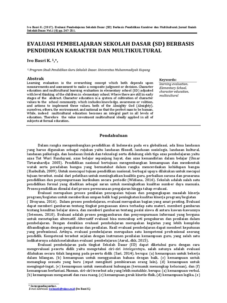 Evaluasi Pembelajaran SD | PDF | Karier & Perkembangan