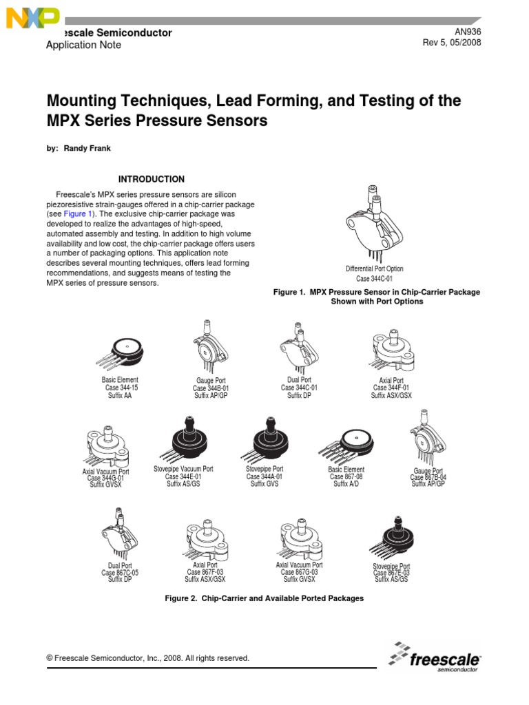 MPX Pressure Sensor Mounting Guide | PDF | Epoxy | Electrical Connector