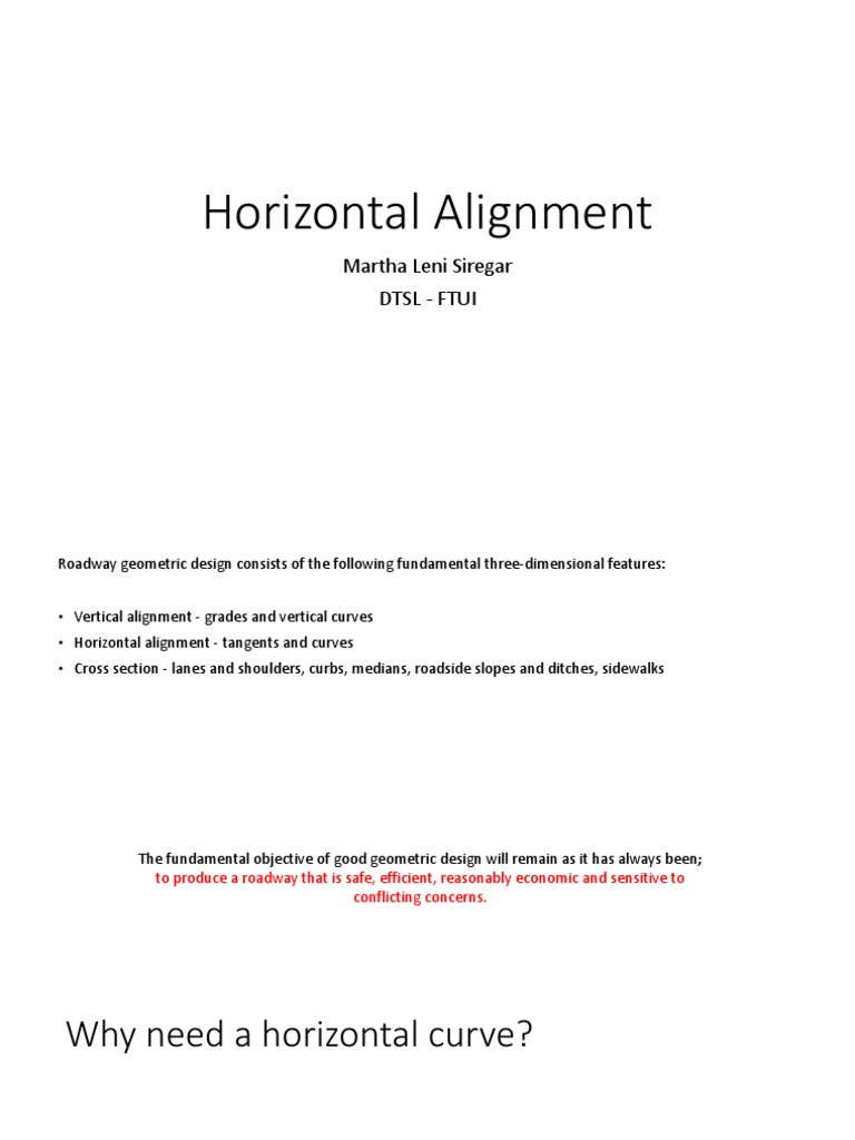 Horizontal Alignment in Road Design | PDF | Tangent | Curvature