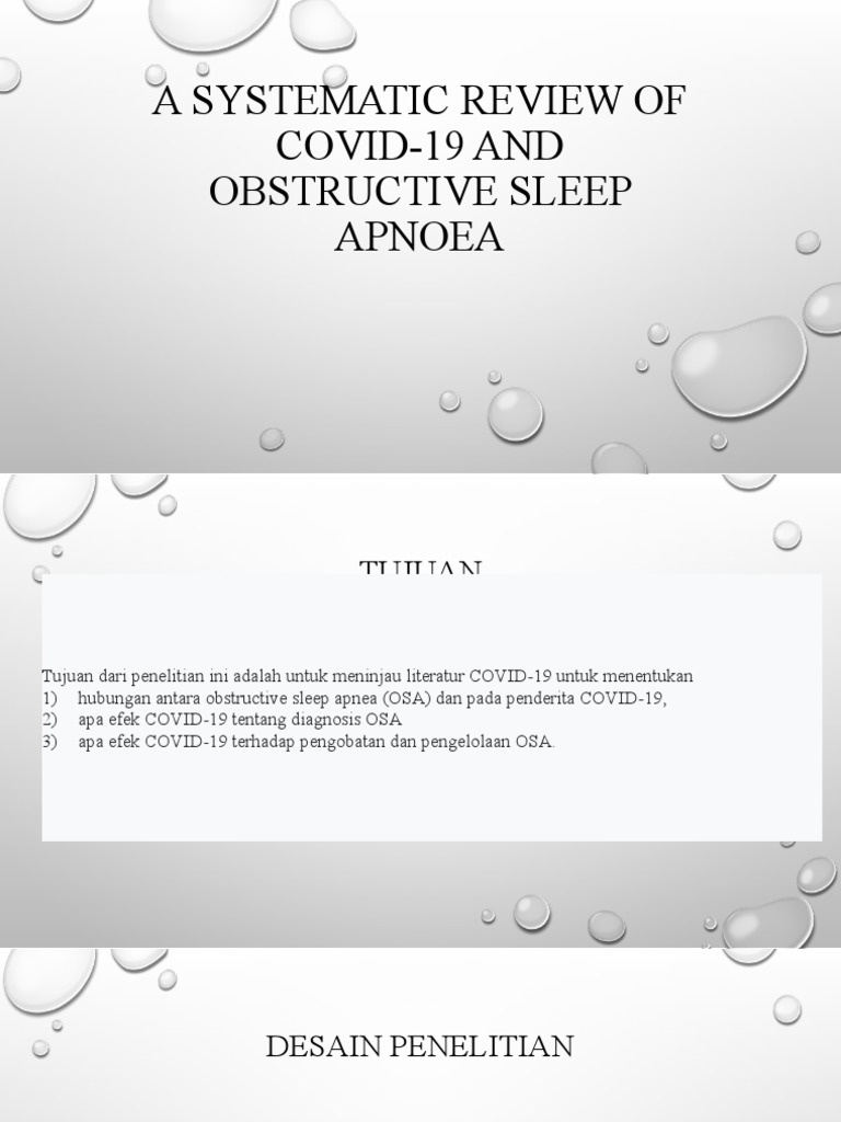 A Systematic Review of COVID-19 and Obstructive Sleep | PDF | Sleep ...