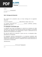 Carta - Entrega de Donacion