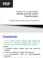 Review Seluruh Materi Transformator: Teknik Elektro Universitas Gunadarma