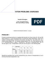TRANSPORTATION PROBLEMS: EXERCISES - V. Kostoglou