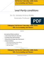 International Parity Conditions: Dr. Ch. Venkata Krishna Reddy Associate Professor