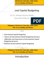 International Capital Budgeting: Dr. Ch. Venkata Krishna Reddy Associate Professor