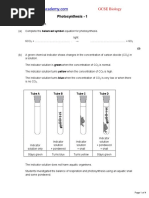 GCSE Biology: Photosynthesis - 1