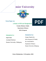 Topic-A Study of FDI and Bangladesh Banking.