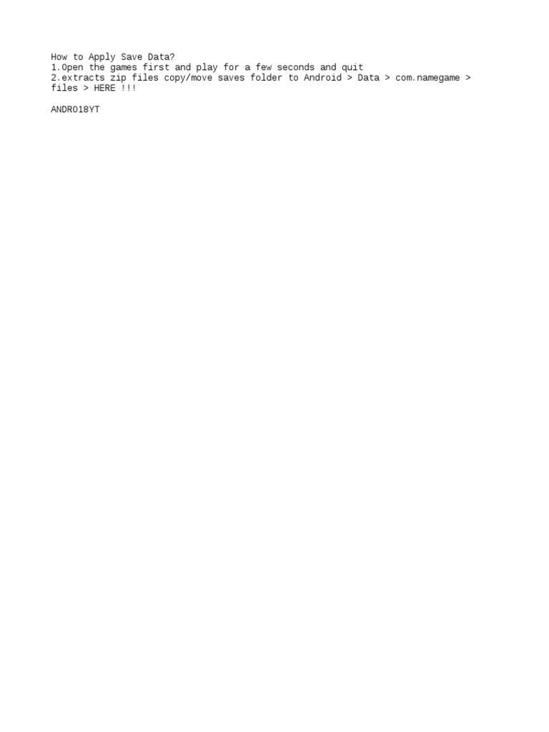 Save Data Application Guide | PDF