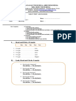 Daily Test Grdade 1 Unit 3