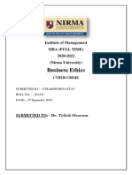 Business Ethics: Institute of Management Mba (Full Time) 2020-2022 (Nirma University)