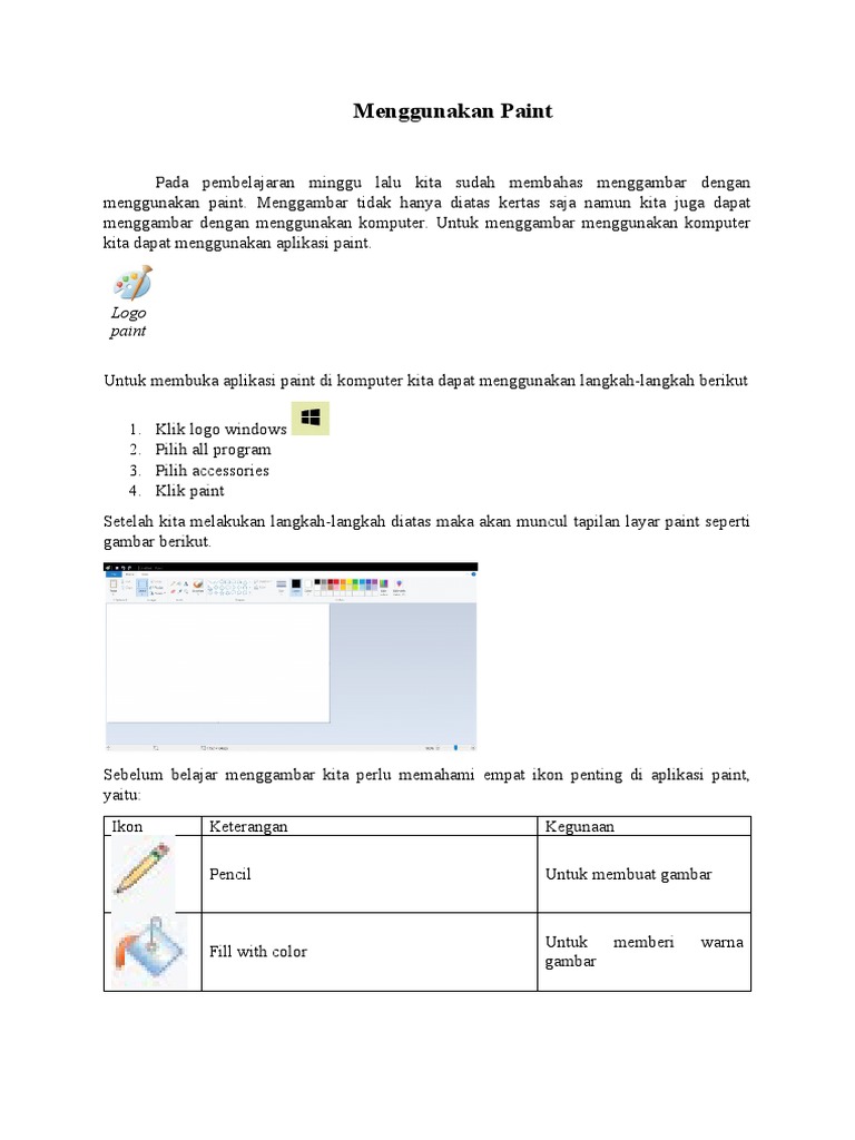 Tik Kls 1 Menggunakan Paint Pdf