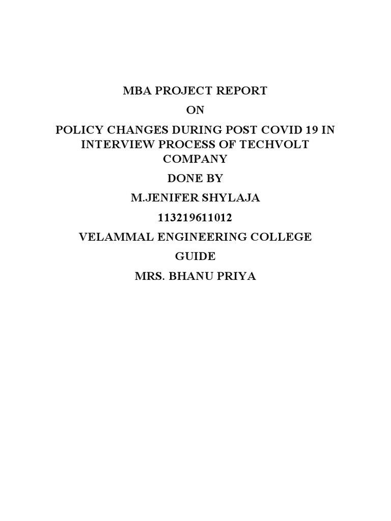 Project Report | PDF | Recruitment | Background Check