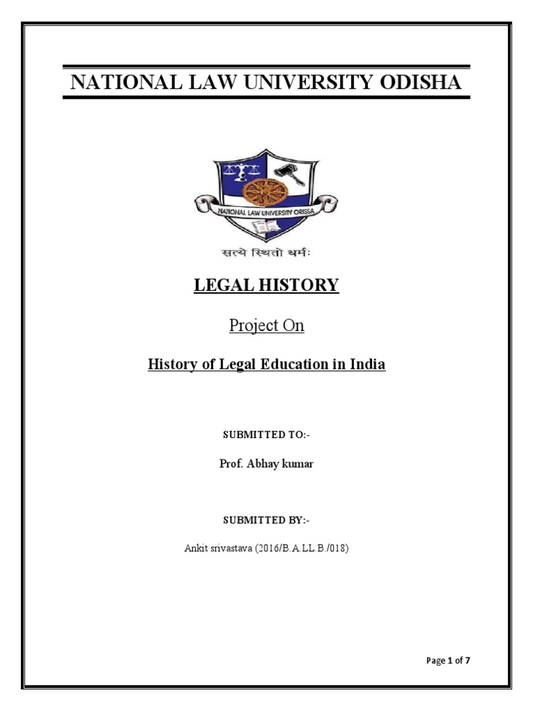 A Comprehensive Exploration of the History of Legal Education in India