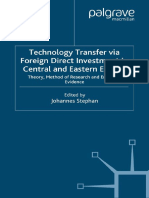 Technology Transfer Via Foreign Direct Investment in Central and Eastern Europe