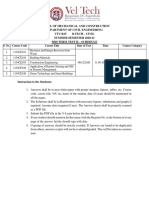 2020-21 Summer Semester - Civil Engineering Mid Term Test II Schedule For Institute Electives